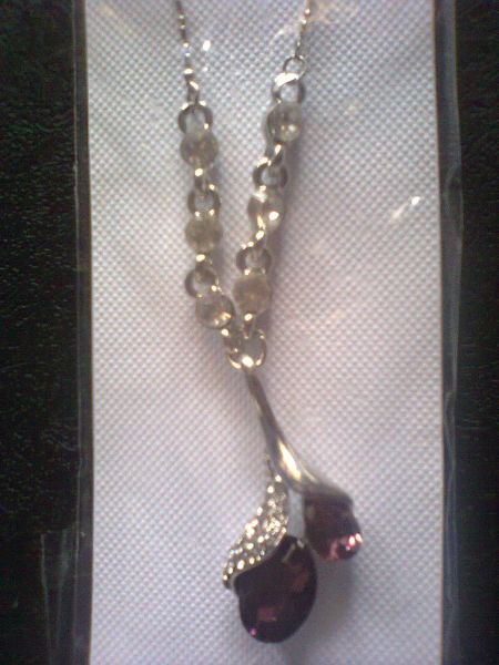 Colar Gotas cristal roxo